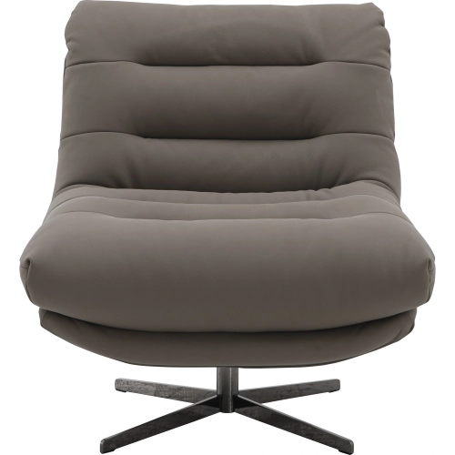 Nest Swivel Accent Chair in Brownie Brown Fabric & Metal